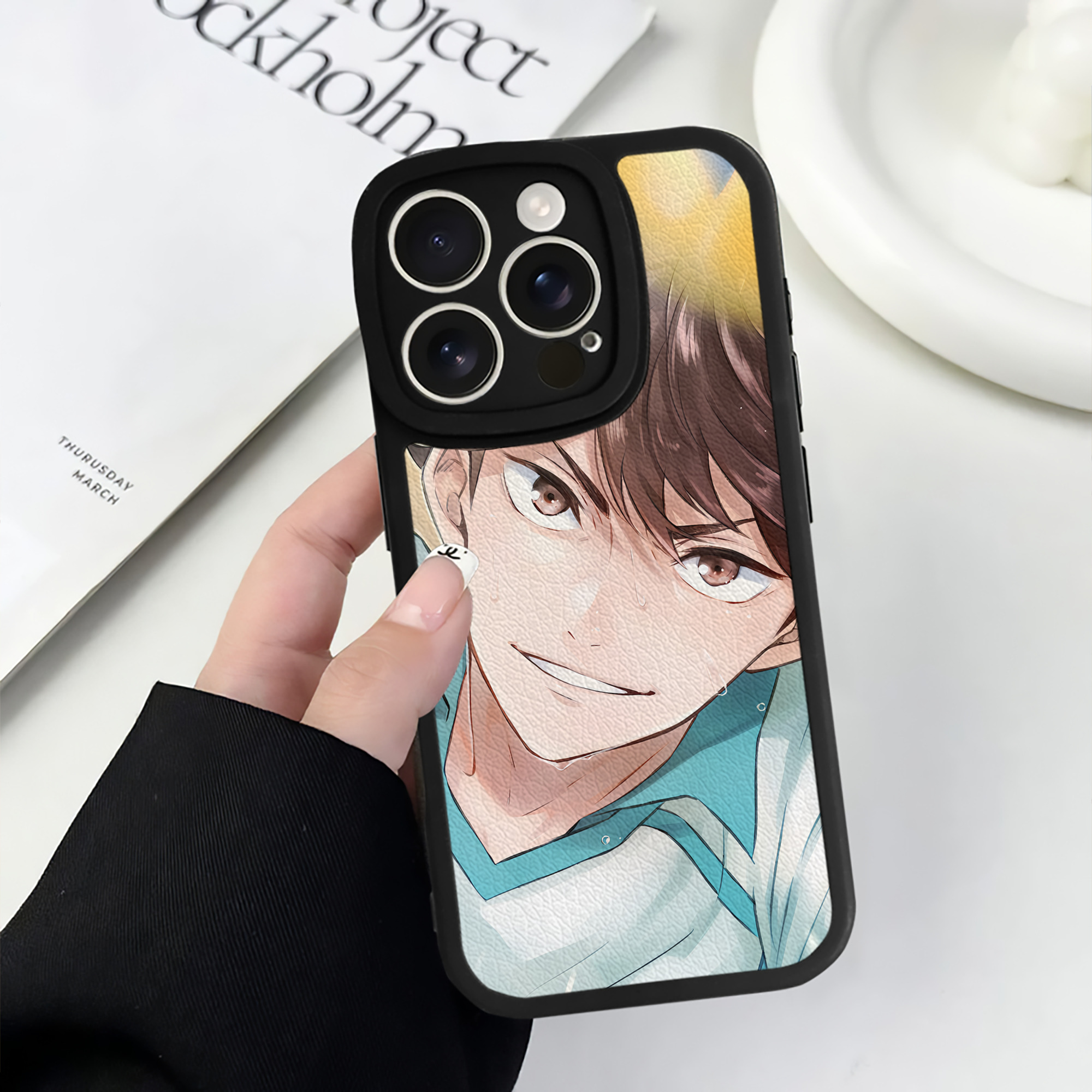 （画像用） ハイキュー!! Haikyu!! 【iPhone 16シリーズ対応】シリコンスマホケース（レザー調） 材質：シリコン
